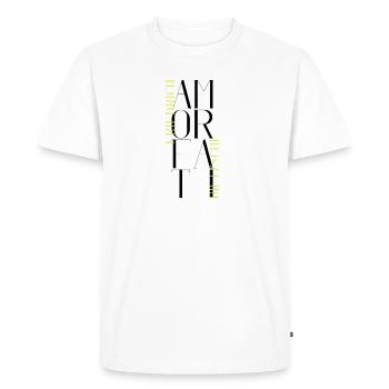 Cupid Fati - Aimez votre destin - Nietzsche - T-shirt Premium bio Homme - blanc - Devant - Nico (187cm)