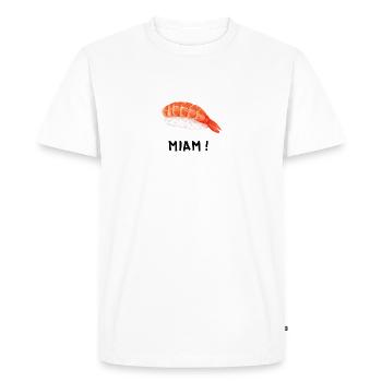 Sushi miam - T-shirt Premium bio Homme - blanc - Devant - Nico (187cm)