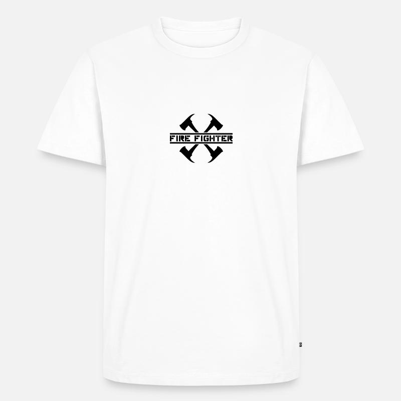 pompier de feu 2 axes - T-shirt Premium bio Homme - blanc