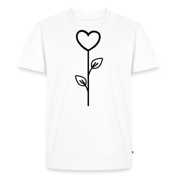 Pink Flower - Men's Premium Organic T-Shirt - white - Front - Nico (187cm)