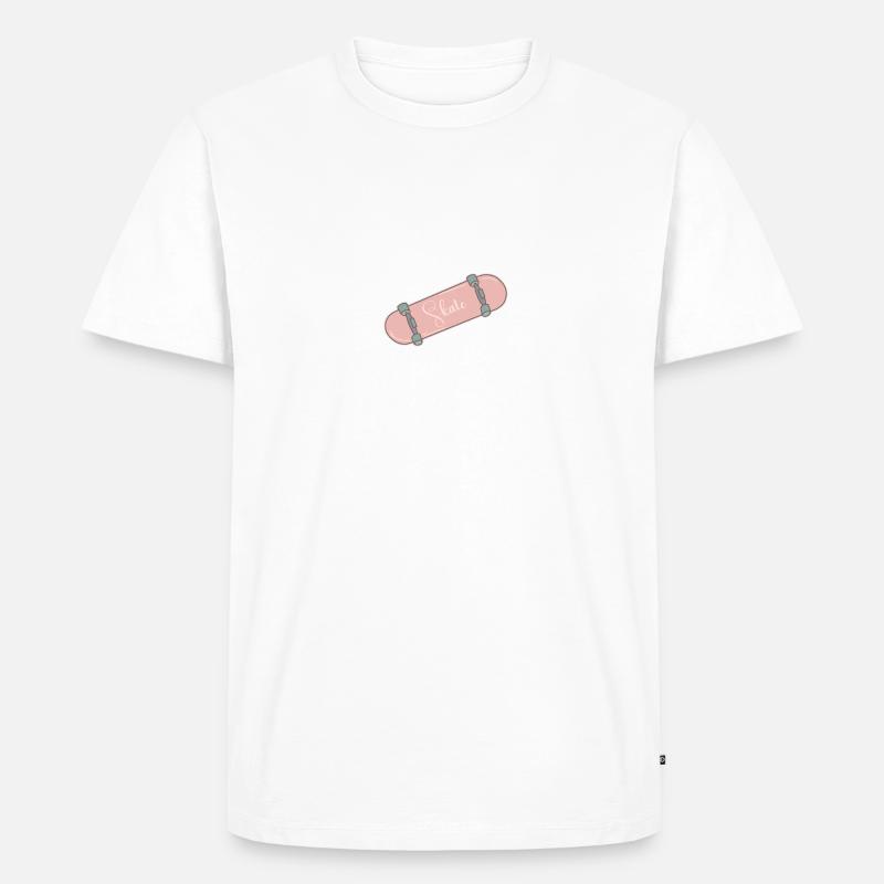 Skateboard rose - T-shirt Premium bio Homme - blanc