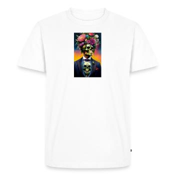 ŒUVRE Crâne de fleur - T-shirt Premium bio Homme - blanc - Devant - Nico (187cm)