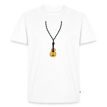 necklace jewelry guitar learn play song cool - Men's Premium Organic T-Shirt - white - Front - Nico (187cm)