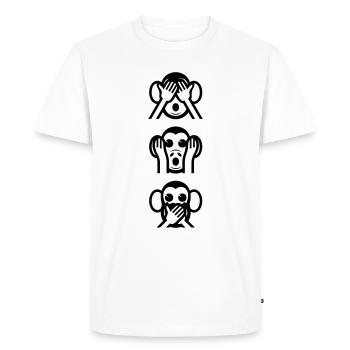 Trois singes sages Vertical - T-shirt Premium bio Homme - blanc - Devant - Nico (187cm)