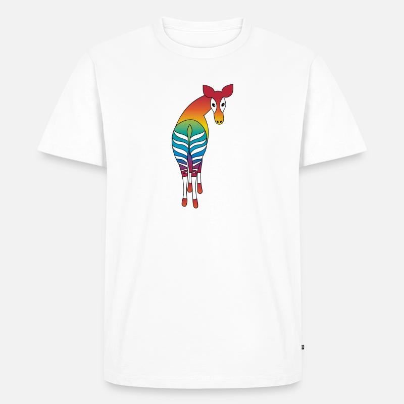 Okapi arc-en-ciel - T-shirt Premium bio Homme - blanc