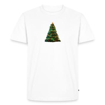 Twinkling Christmas Tree Lights - Men's Premium Organic T-Shirt - white - Front - Nico (187cm)