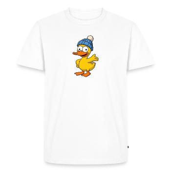 Chapeau de bienvenue canard en caoutchouc jaune - T-shirt Premium bio Homme - blanc - Devant - Nico (187cm)