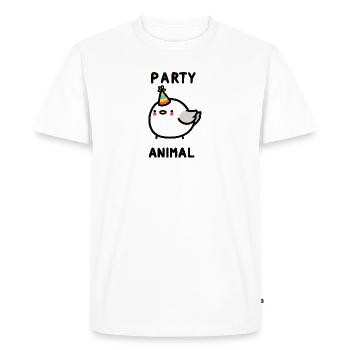 Fête Mer du Nord Mouette Oiseau Fête Chapeau Anniversaire Célébration - T-shirt Premium bio Homme - blanc - Devant - Nico (187cm)