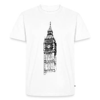 Londres Big Ben Angleterre Line Art Art abstrait - T-shirt Premium bio Homme - blanc - Devant - Nico (187cm)