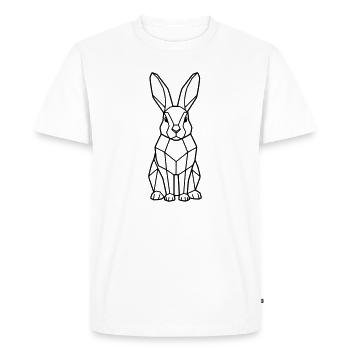 Geometric Bunny Low Poly Outline - Men's Premium Organic T-Shirt - white - Front - Nico (187cm)