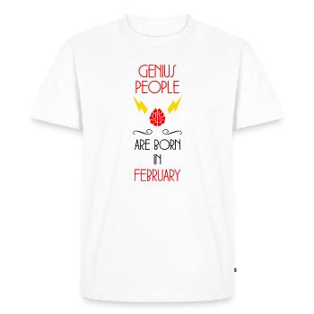 Genies are born in February - Birthday - Men's Premium Organic T-Shirt - white - Front - Nico (187cm)