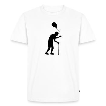 Ballon et grand-père - T-shirt Premium bio Homme - blanc - Devant - Nico (187cm)