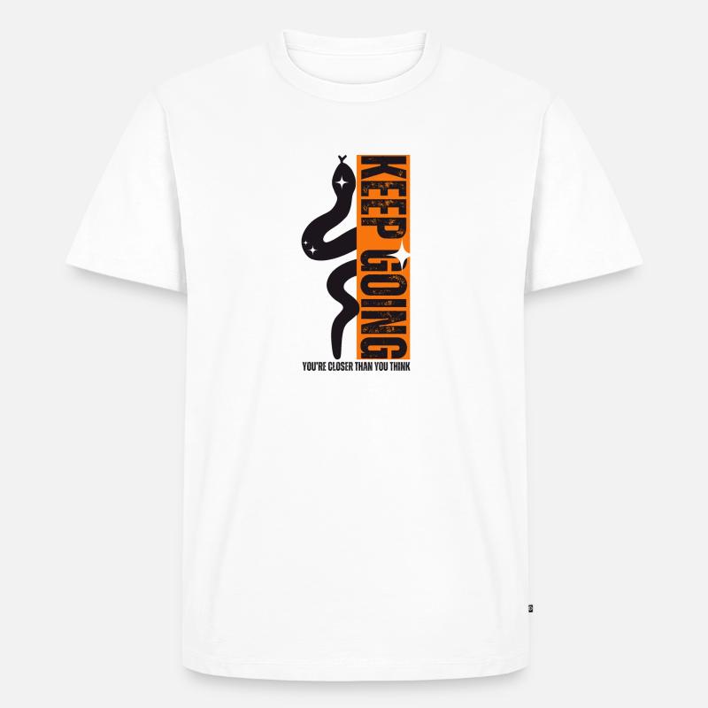 Keep Going - Männer Premium Bio T-Shirt - Weiß
