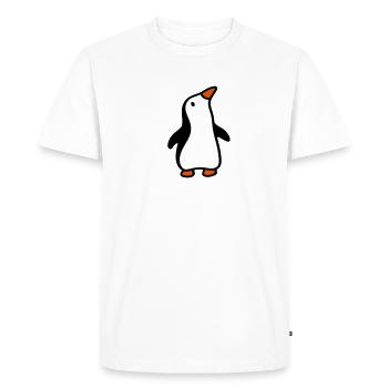 Penguin looks up 3 - Men's Premium Organic T-Shirt - white - Front - Nico (187cm)