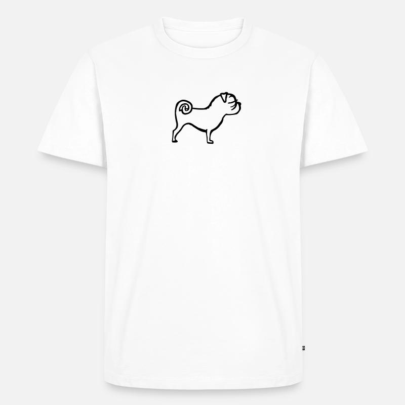 Mops - Männer Premium Bio T-Shirt - Weiß