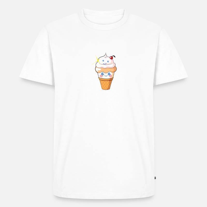 Süßes Happy-Eis - Männer Premium Bio T-Shirt - Weiß