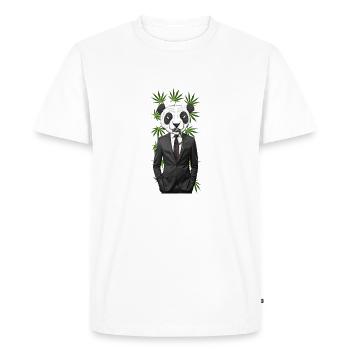 Panda cannabis - Men's Premium Organic T-Shirt - white - Front - Nico (187cm)
