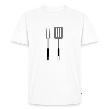 Fourche à griller Pan turner ustensiles de grillade - T-shirt Premium bio Homme - blanc - Devant - Nico (187cm)