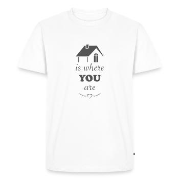 La maison est là où vous êtes - T-shirt Premium bio Homme - blanc - Devant - Nico (187cm)