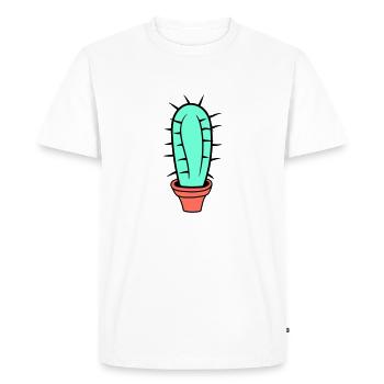 Petit Cactus Épines Désert Cactus Pot de Fleur - T-shirt Premium bio Homme - blanc - Devant - Nico (187cm)