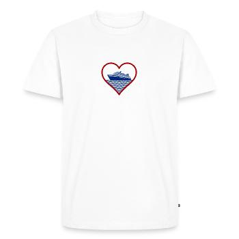 Cruise Heart Red - Men's Premium Organic T-Shirt - white - Front - Nico (187cm)