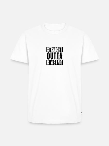 Straight Outta Giasing - Männer Premium Bio T-Shirt - Weiß