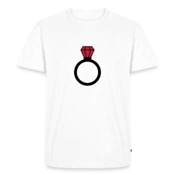 Bague - T-shirt Premium bio Homme - blanc - Devant - Nico (187cm)