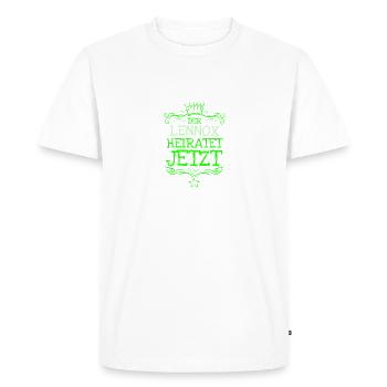 Bachelor Lennox - Männer Premium Bio T-Shirt - Weiß - Vorne - Nico (187cm)