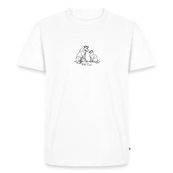 Amis du chien et du chat Chien et chat foncé - T-shirt Premium bio Homme - blanc - Devant - Nico (187cm)