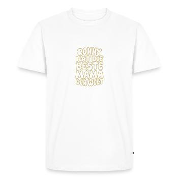 Ronny comme un dicton - T-shirt Premium bio Homme - blanc - Devant - Nico (187cm)
