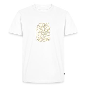 Jacob comme un dicton - T-shirt Premium bio Homme - blanc - Devant - Nico (187cm)