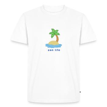 Zen life - Men's Premium Organic T-Shirt - white - Front - Nico (187cm)
