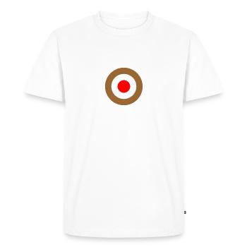 Hamburg Braun Weiss Rot Mod Target DigitalDirekt - T-shirt Premium bio Homme - blanc - Devant - Nico (187cm)