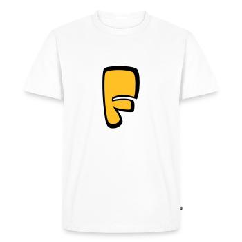 Alphabet F - T-shirt Premium bio Homme - blanc - Devant - Nico (187cm)
