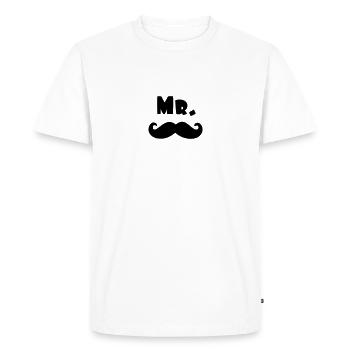 mr moustache - T-shirt Premium bio Homme - blanc - Devant - Nico (187cm)