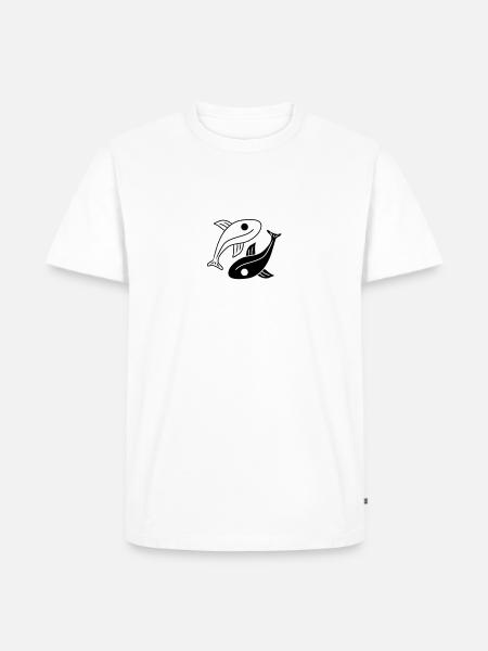 Yin Yang Fishs - Männer Premium Bio T-Shirt - Weiß