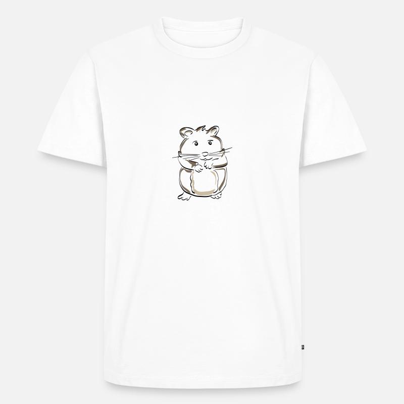 Gezeichneter Hamster - Perfekte Geschenkidee! - Männer Premium Bio T-Shirt - Weiß