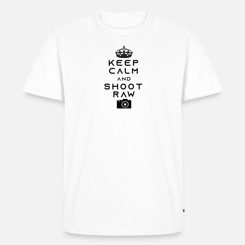 Keep Calm & Shoot... - Männer Premium Bio T-Shirt - Weiß