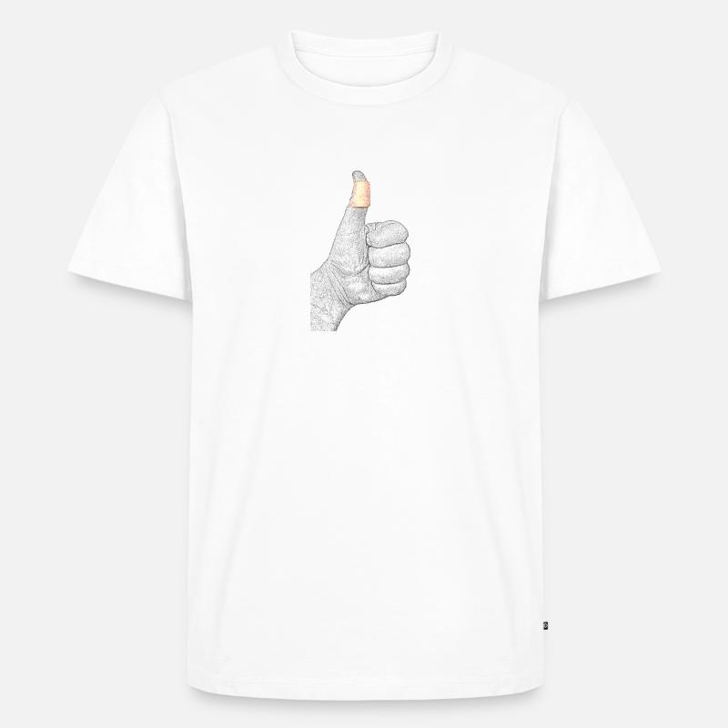 Hand mit Pflaster - Männer Premium Bio T-Shirt - Weiß