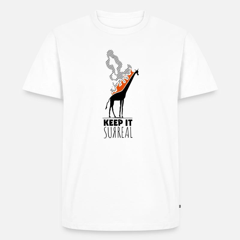 Keep It Surreal Giraffe - Statement - Männer Premium Bio T-Shirt - Weiß
