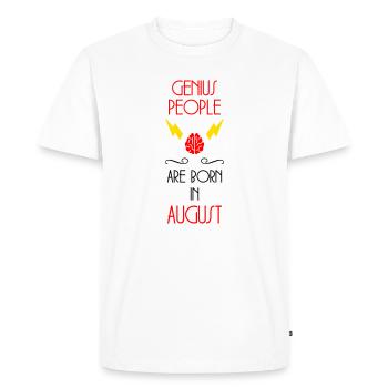 The Genies were born in August Humour - Men's Premium Organic T-Shirt - white - Front - Nico (187cm)