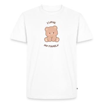 Amour de l’ourson câlin pour la famille - T-shirt Premium bio Homme - blanc - Devant - Nico (187cm)
