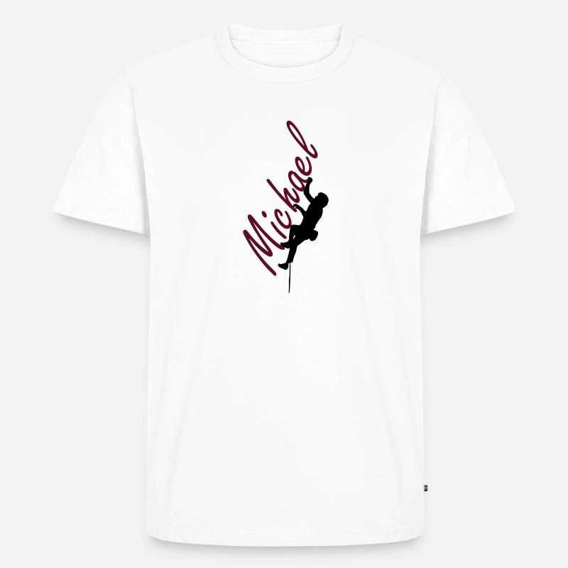 Klettern - Michael - Männer Premium Bio T-Shirt - Weiß
