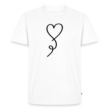 Coeur sur un fil, Ballon coeur - T-shirt Premium bio Homme - blanc - Devant - Nico (187cm)