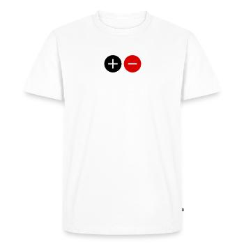 Plus Minus + - Pole Icon Symbol Sign - Men's Premium Organic T-Shirt - white - Front - Nico (187cm)