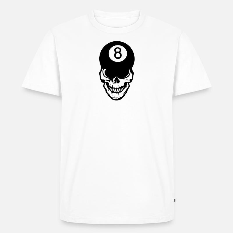 Billardkugelkopf-Schädelkran - Männer Premium Bio T-Shirt - Weiß
