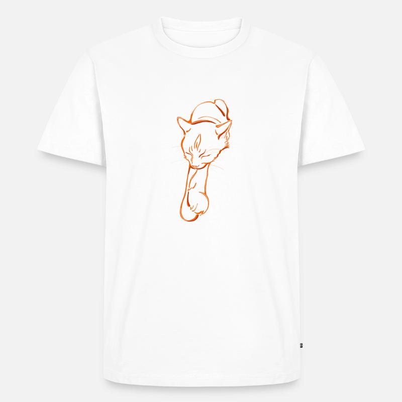 Sleeping cat - Männer Premium Bio T-Shirt - Weiß