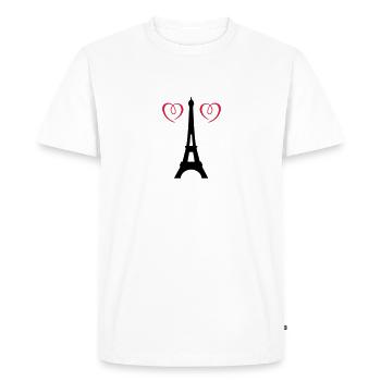 amour tour eiffel - T-shirt Premium bio Homme - blanc - Devant - Nico (187cm)