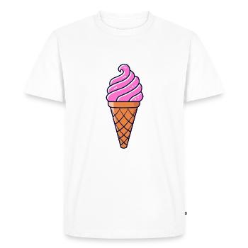 CRÈME GLACÉE DE GLACE À GAUFRES IDÉE CADEAU - T-shirt Premium bio Homme - blanc - Devant - Nico (187cm)