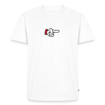 pointing finger / Zeigefinger (3c) - Men's Premium Organic T-Shirt - white - Front - Nico (187cm)